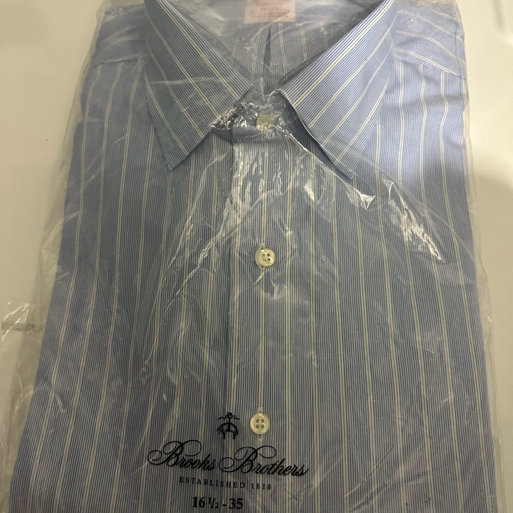 Brooks Brothers Blue and White Striped Dress Shirt